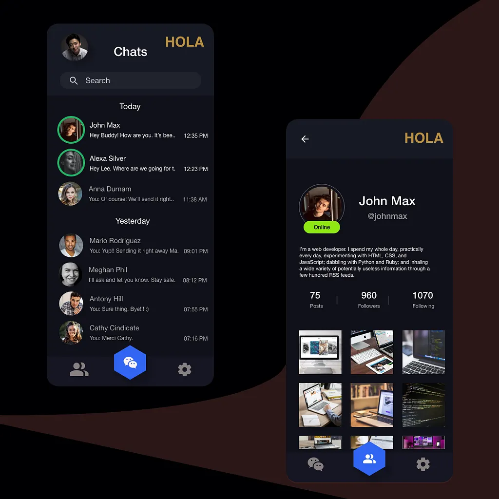 Hola App Design